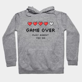 Game Over Hearts - Pixel Art Hoodie